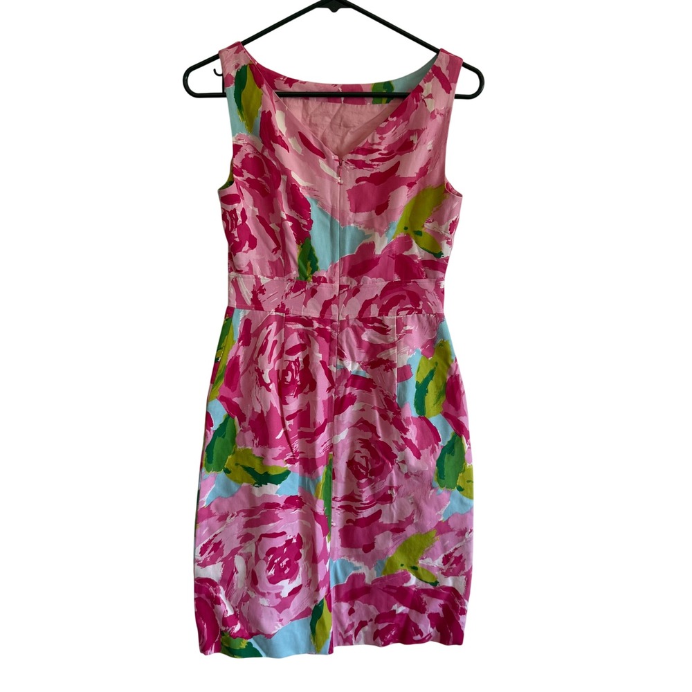 Lilly Pulitzer Womens Hotty Pink First Impression Collins Dress Size 0 Silk Rose - Picture 6 of 13
